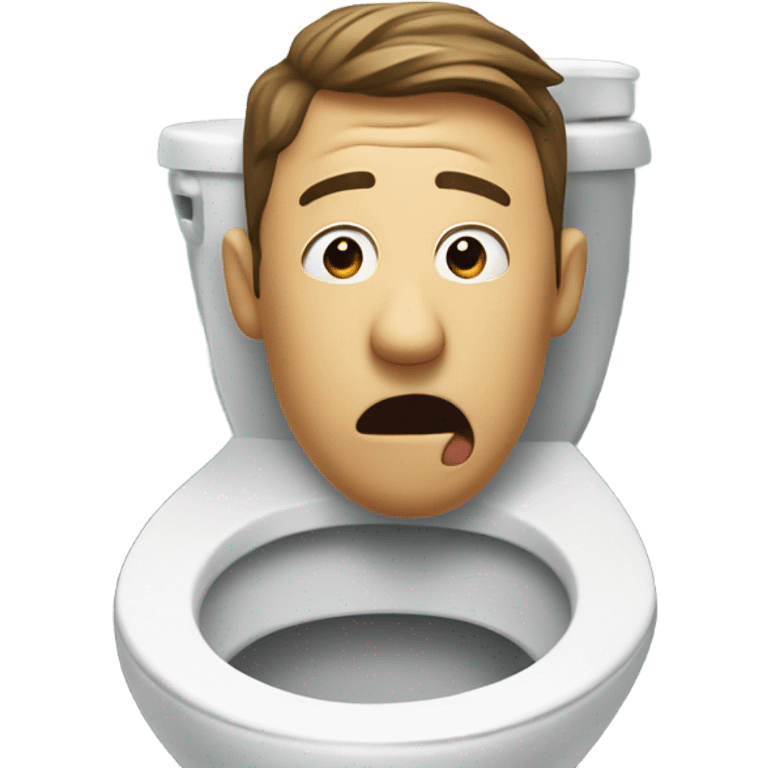 Man's neck and head in skibidi toilet emoji