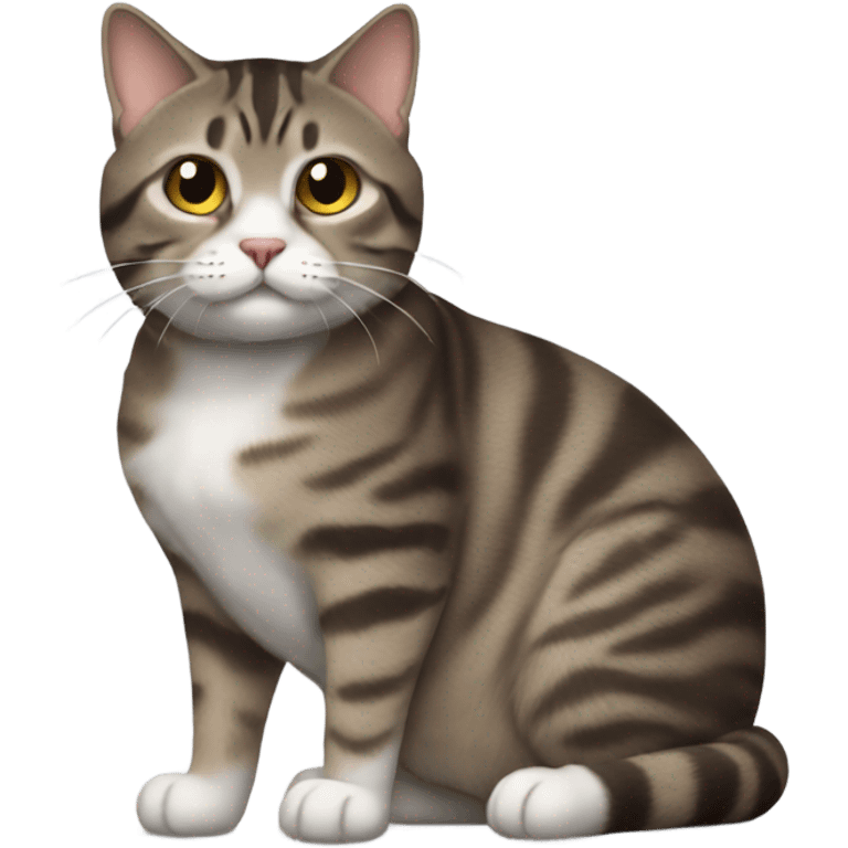 fat brown and gray tabby boy cat emoji