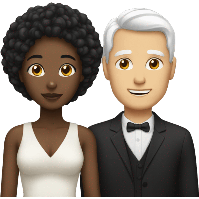 black woman and white man emoji