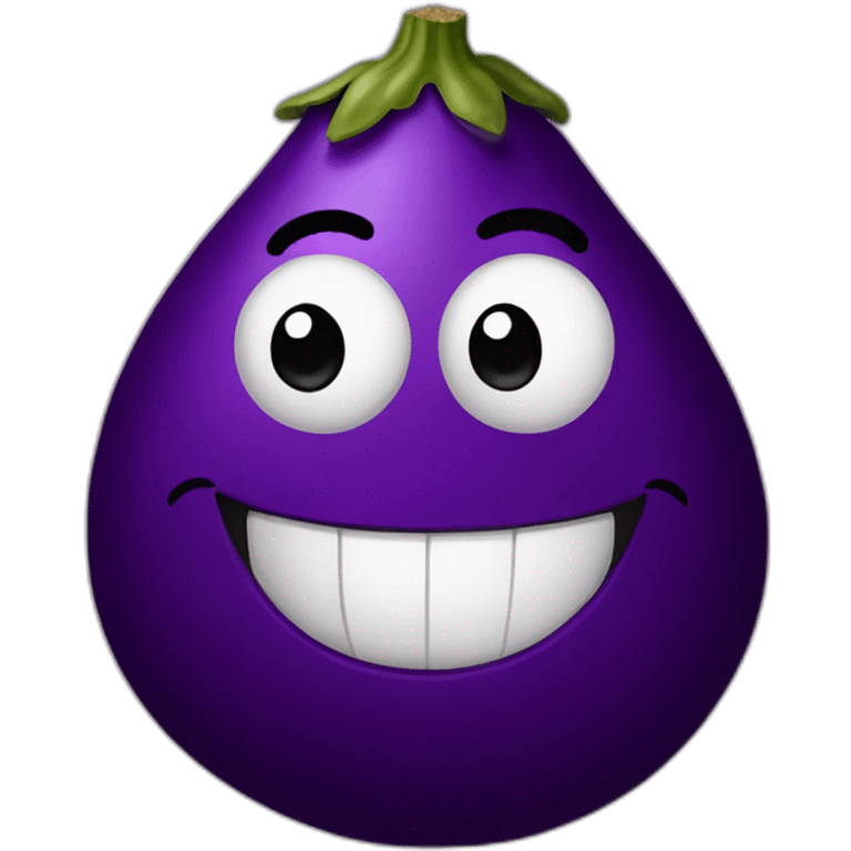 Aubergine dans un smiley emoji