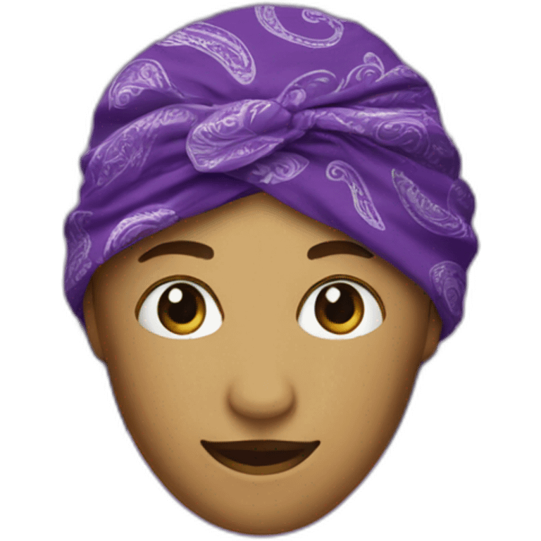 Purple bandanna with paisley pattern  emoji