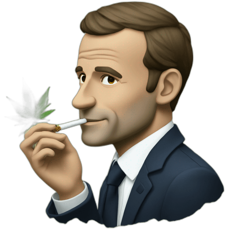 Macron smokes weed emoji