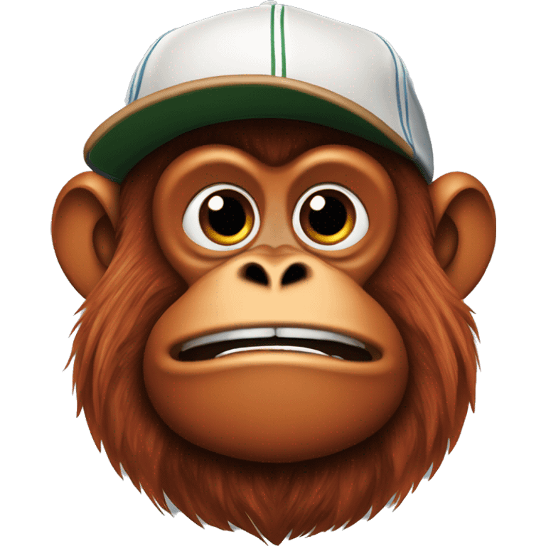 a orangutan with a baseball hat emoji