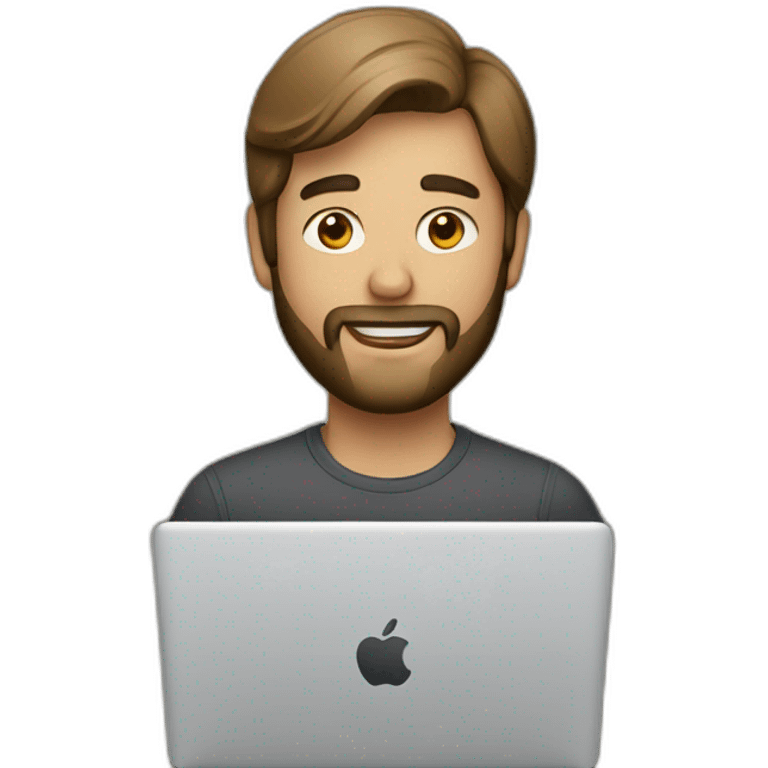 Light beard men working on macbook emoji