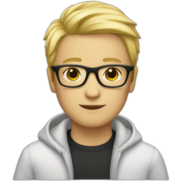 boy with rectangular black glasses and blond hair emoji