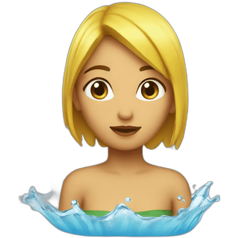 chica tomando agua emoji