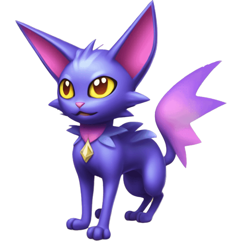 Shiny Kawaii Litten-Noibat-Skitty-Espeon-fusion-hybrid full body emoji