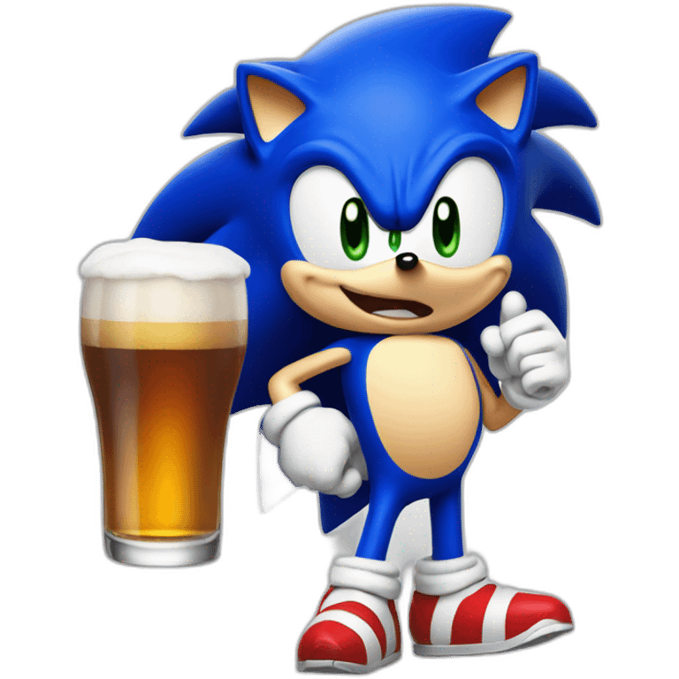 Sonic the hedgehog drink beer emoji