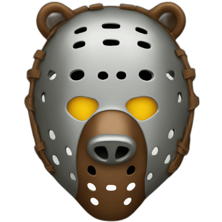 Grizzly head hockey mask emoji