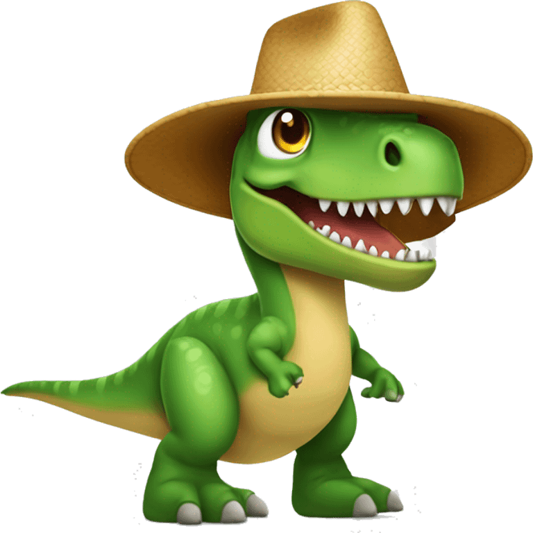 Dinosaurio con sombrero  emoji