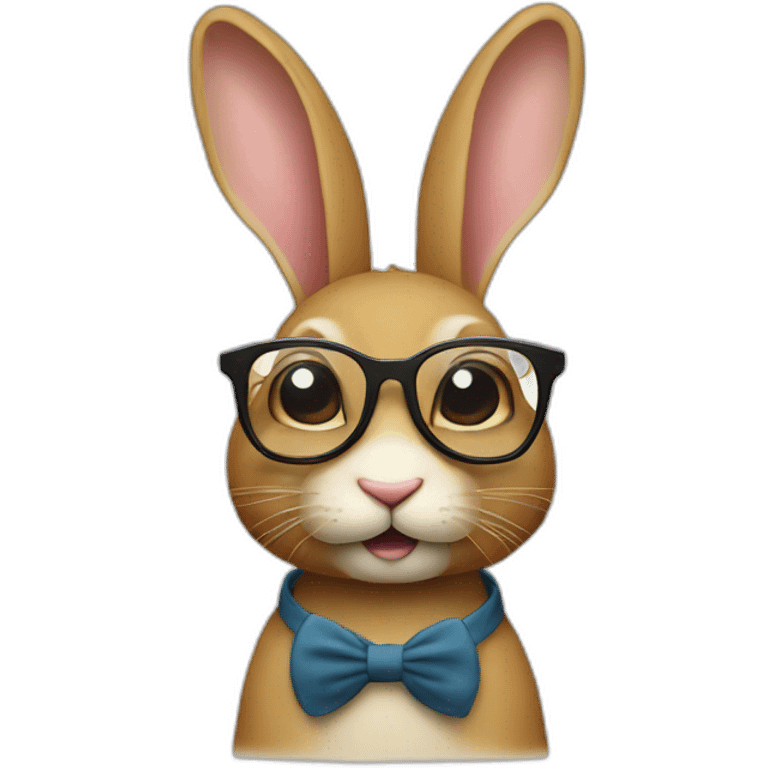 Lapin avec lunettes emoji