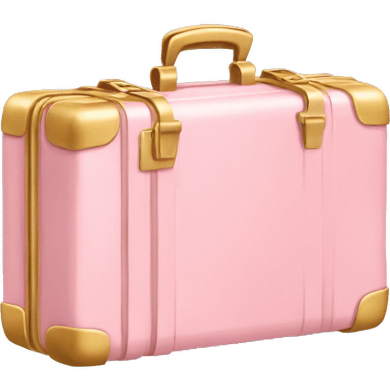 Light pink golden suit case  emoji