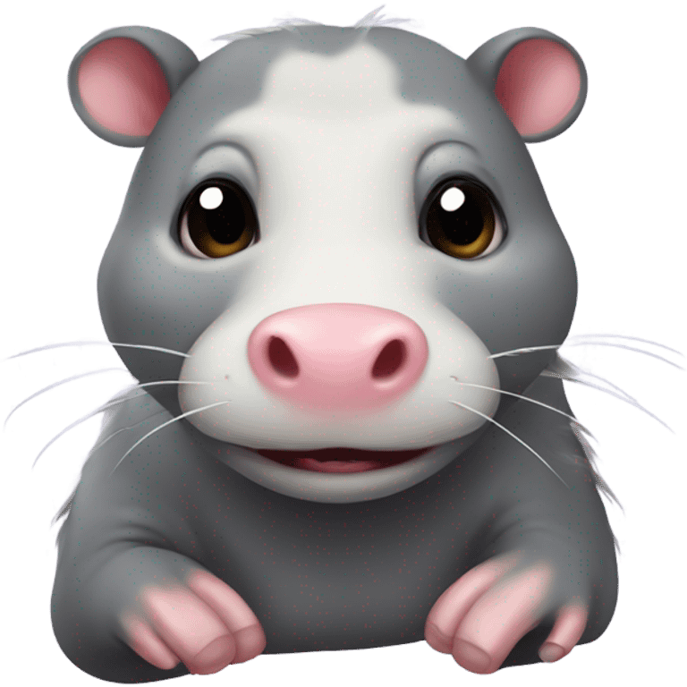 Opossum and a hippo emoji