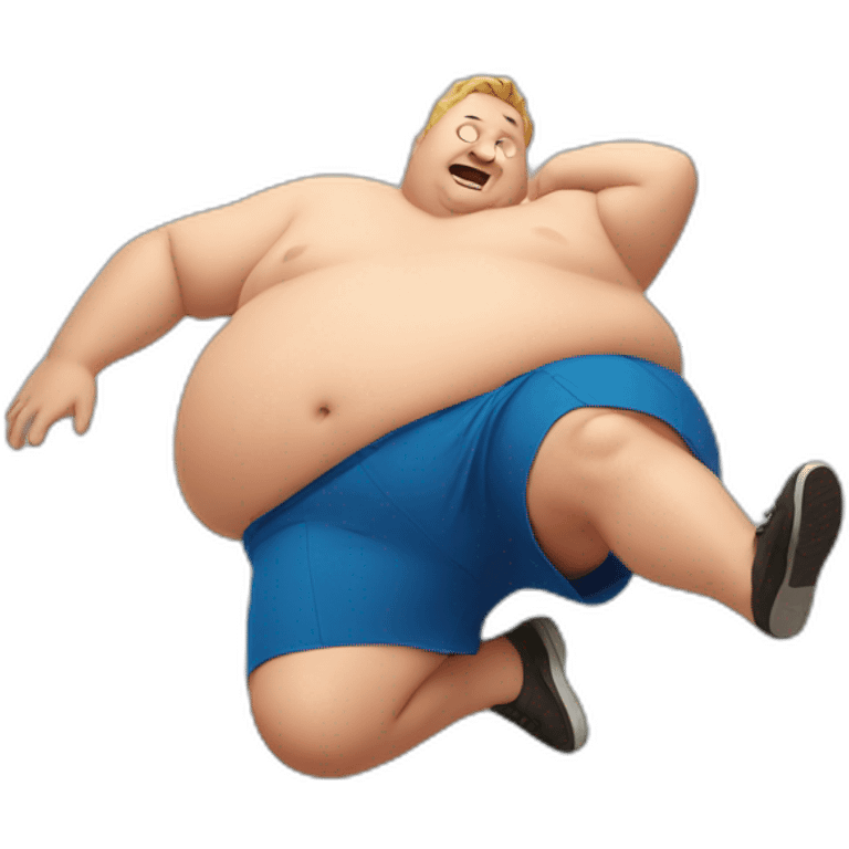 fat man falling emoji