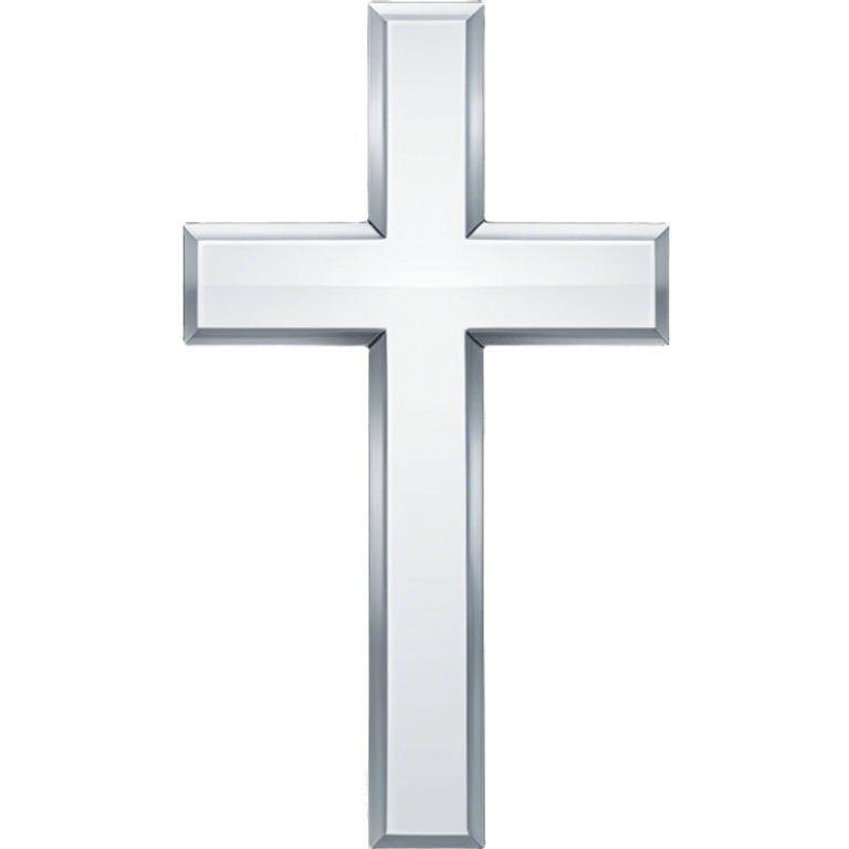 A plain white cross with black background  emoji