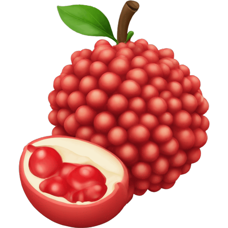 Lichi fruta color roja  emoji