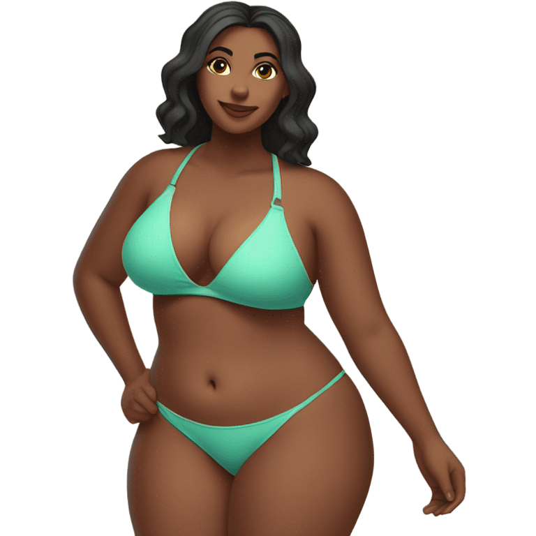 Slim-thicc woman bikini pose (beach body) emoji