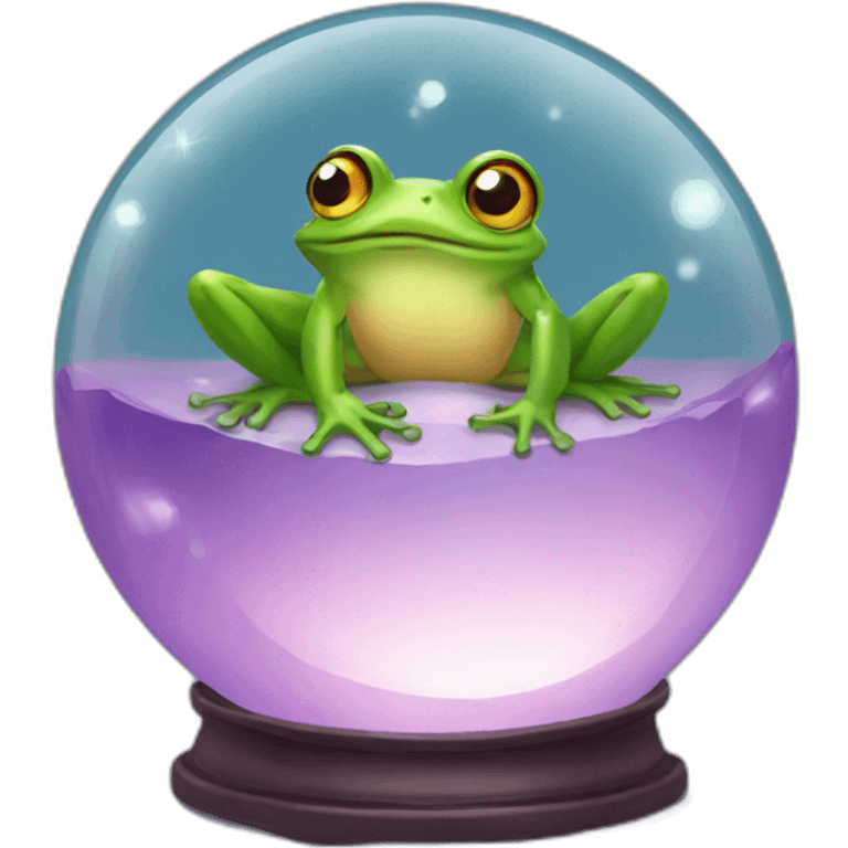 frog looking at crystal ball emoji