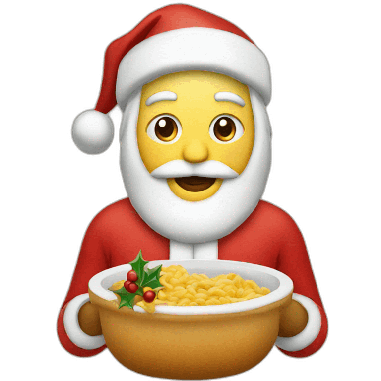 food cristmass with santa emoji