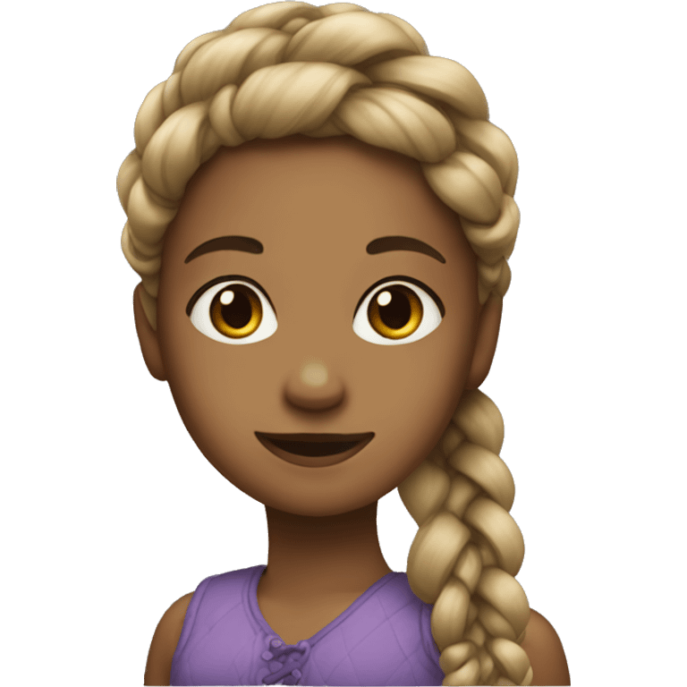 Girl with braided hair  emoji