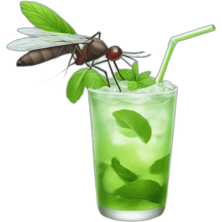 mosquito drinking mojito emoji