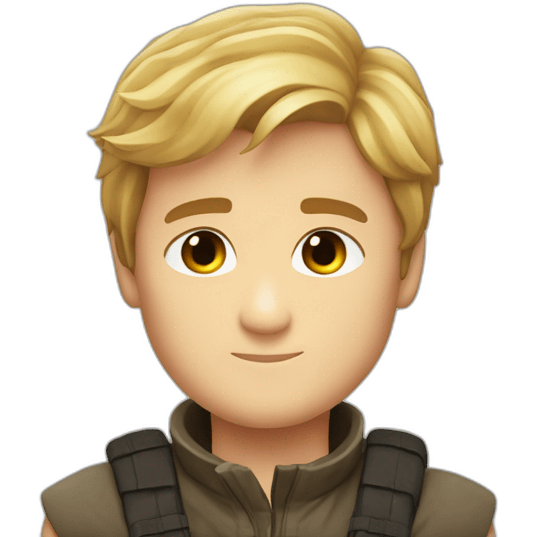 peeta mellark from hunger games puckering up emoji