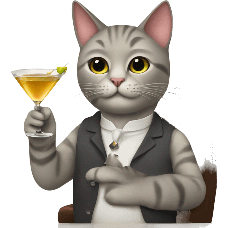 Cat holding a martini emoji