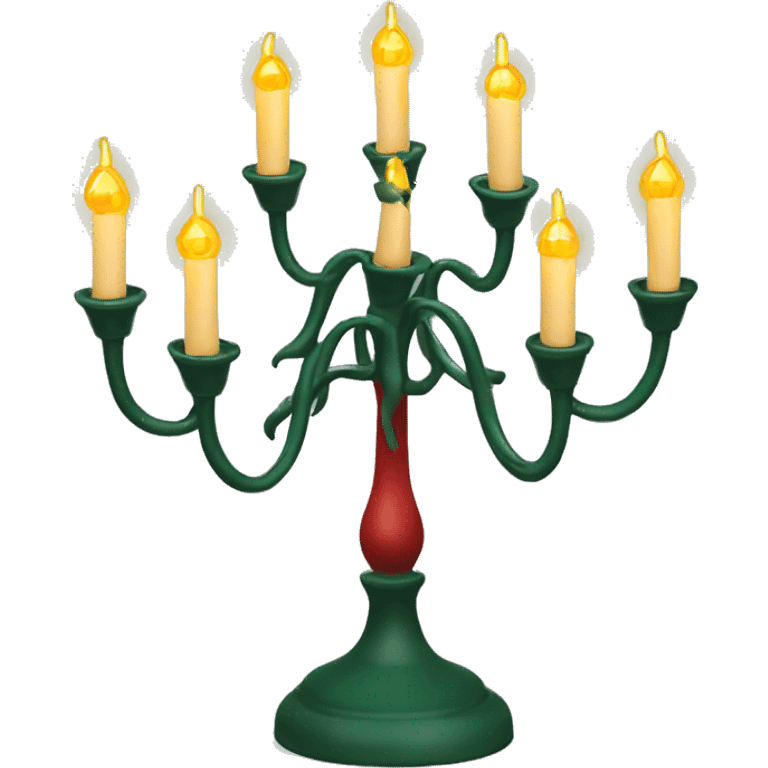 7 armed christmas electric candelabra emoji