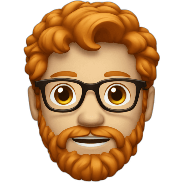 Redhead men ginger with beard wearing Brown glasses emoji