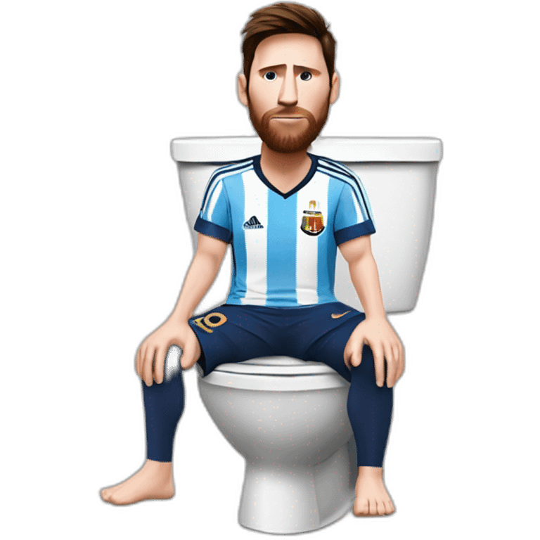 messi sur une toilette emoji