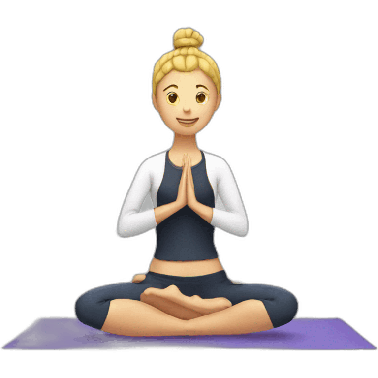 yoga student with laptop emoji