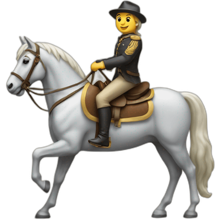 Un chat sur un cheval emoji