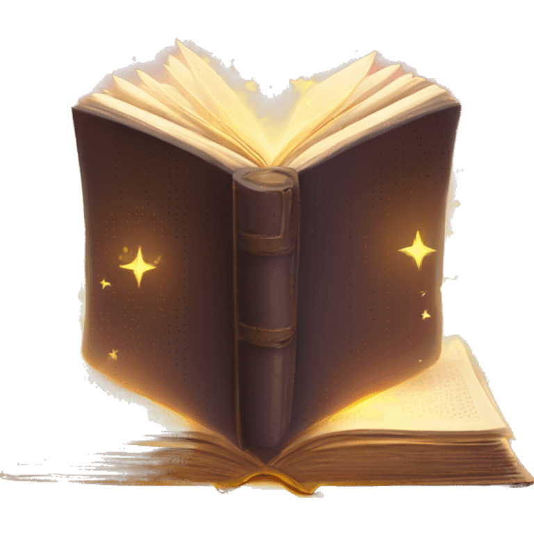 open magic book with light beams coming out emoji