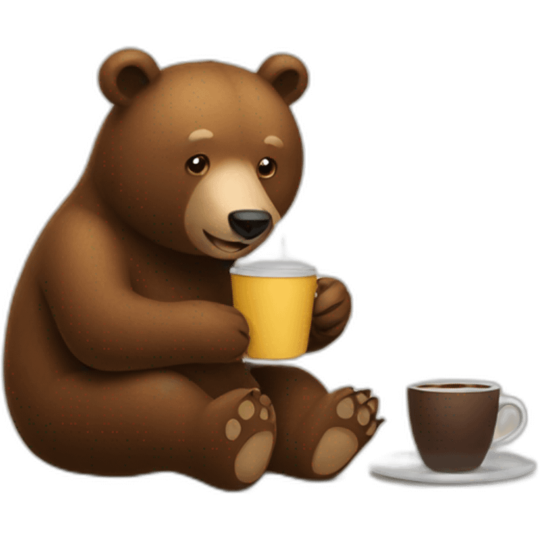 bear drinking coffee emoji