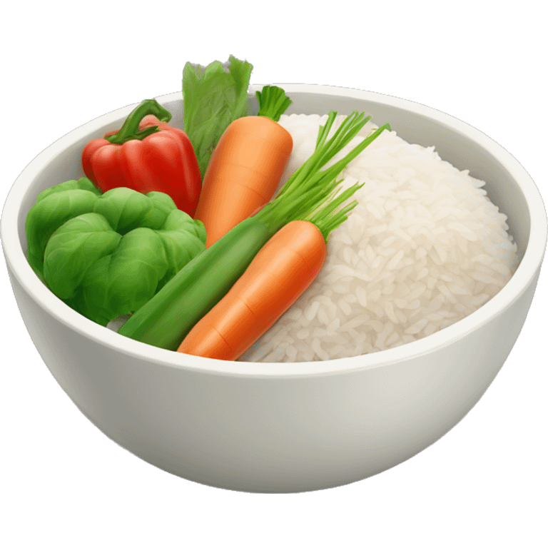 Bowl of vegetables with some rice  emoji