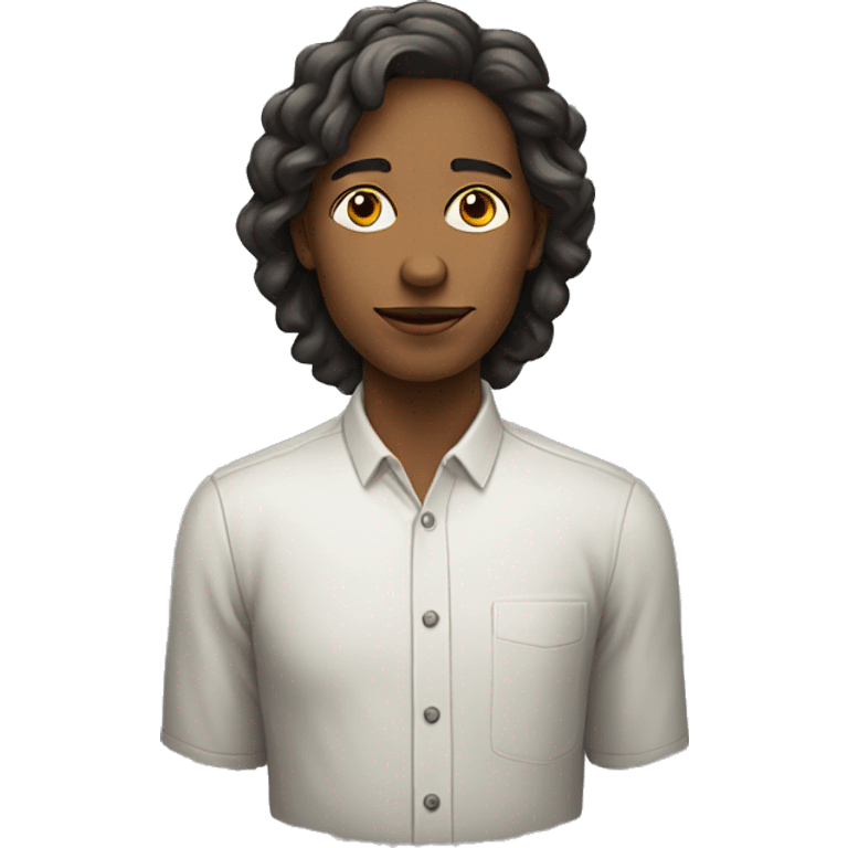 Portrait of a person which does neither looks male nor female, but inbetween emoji