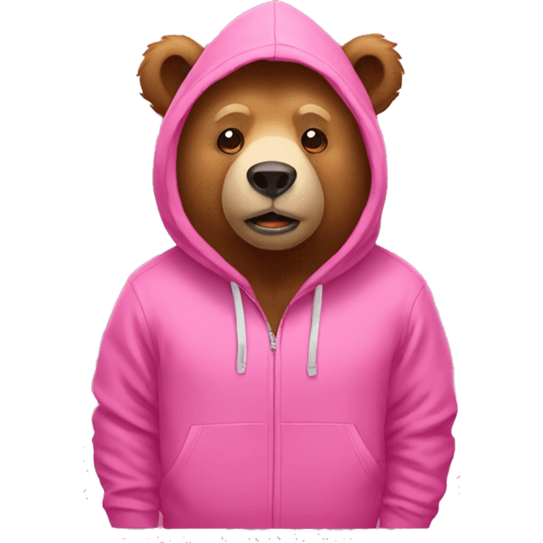 Bear wearing pink hoddie  emoji