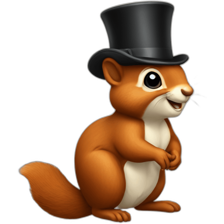 Squirrel in top hat emoji