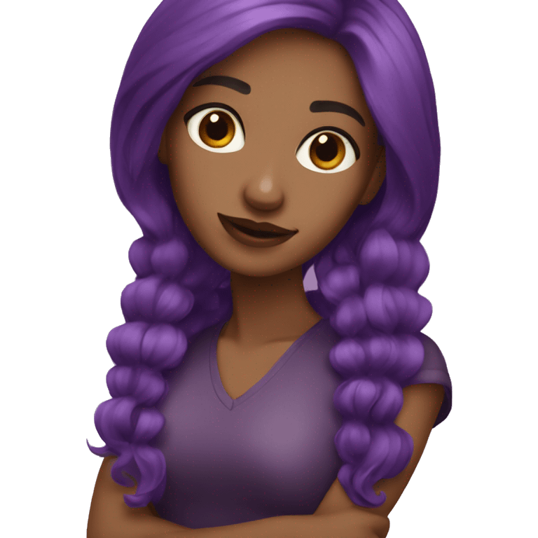 PURPLE CURY HAIR ARTIST GIRL emoji