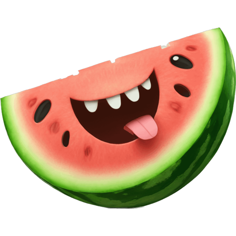 watermelon with sharp teeth emoji