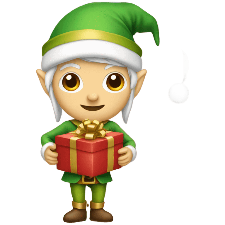 Elf holding a present  emoji