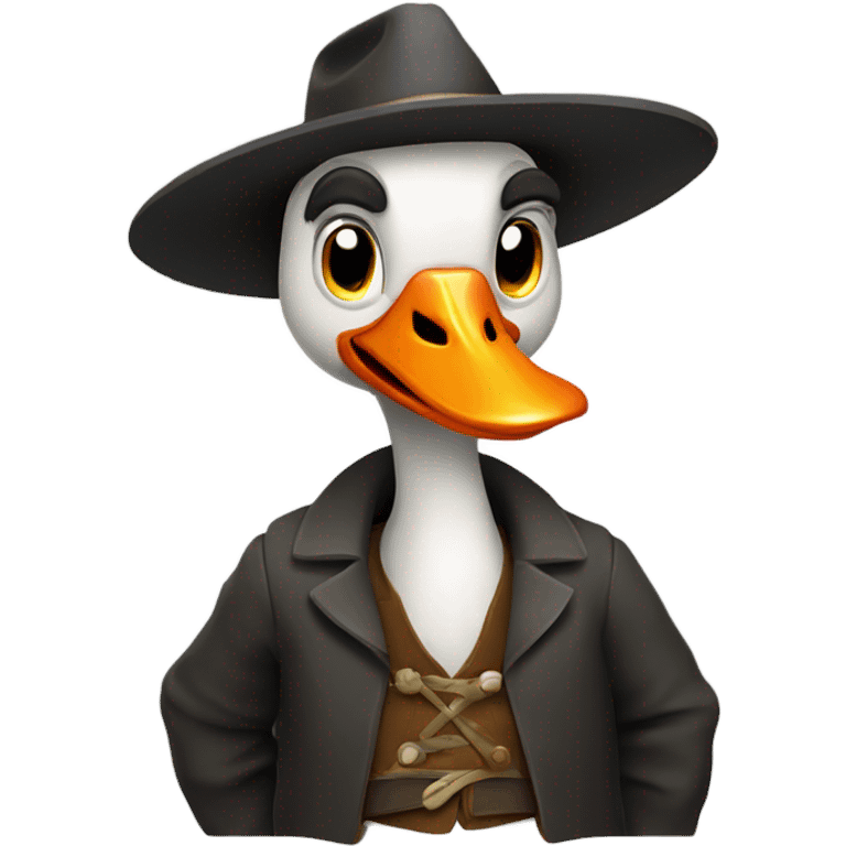 Angry goose wearing a gaucho outfit emoji