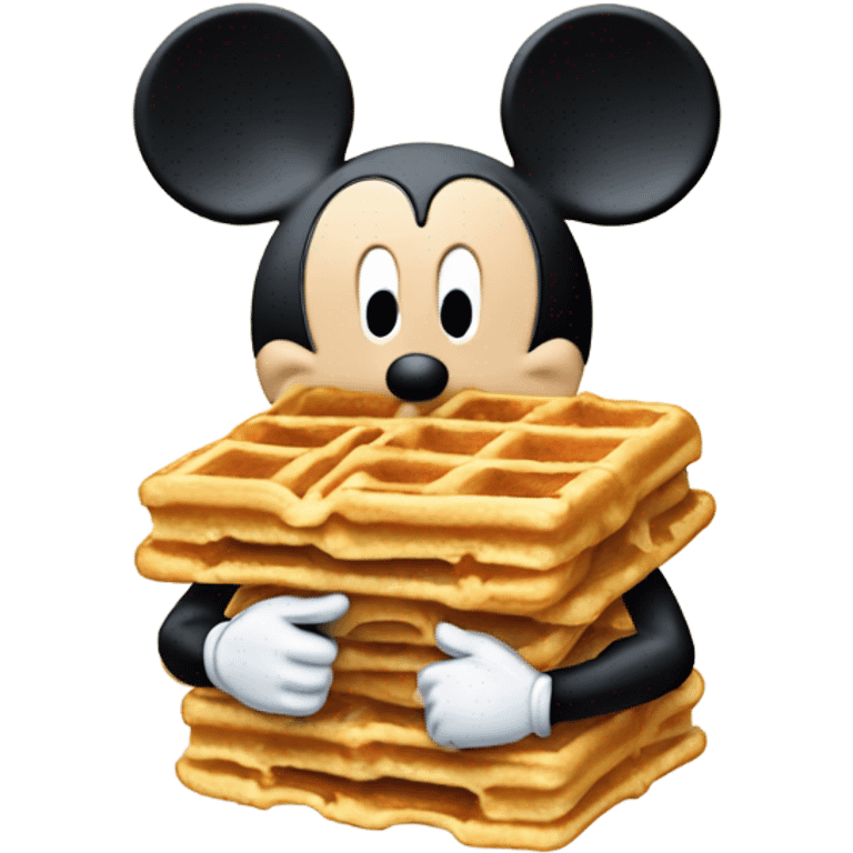 Mickey Mouse eating Mickey mouse waffles emoji