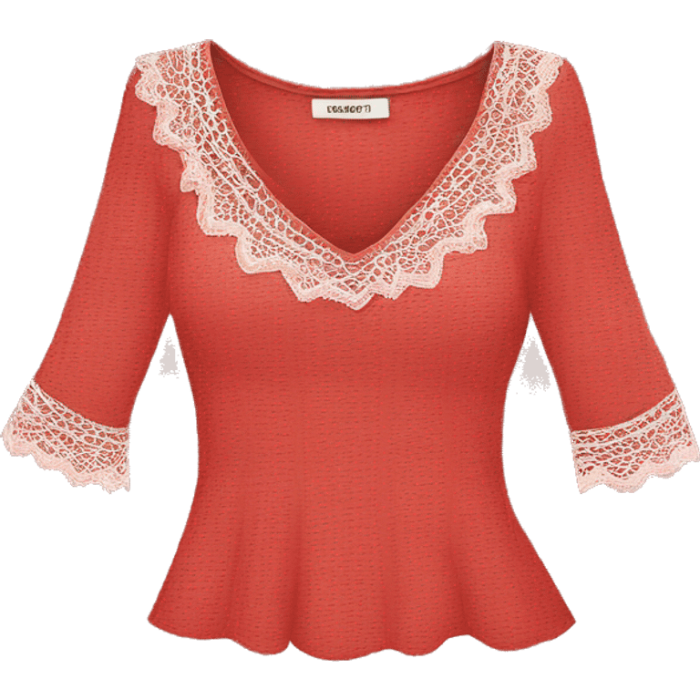 Red top with lace emoji