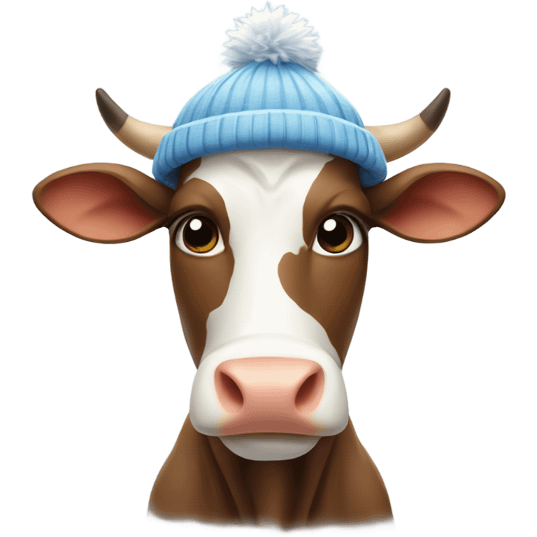 Cow in a snow hat emoji