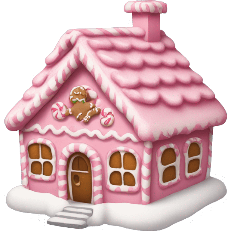 Pink gingerbread house emoji