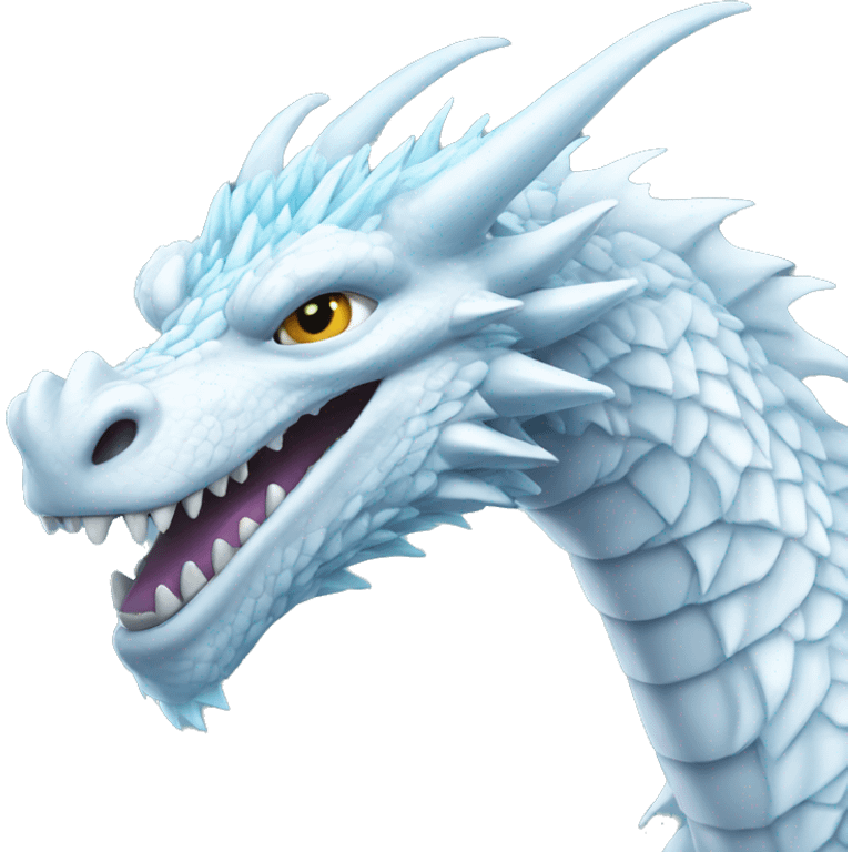 White icy dragon  emoji