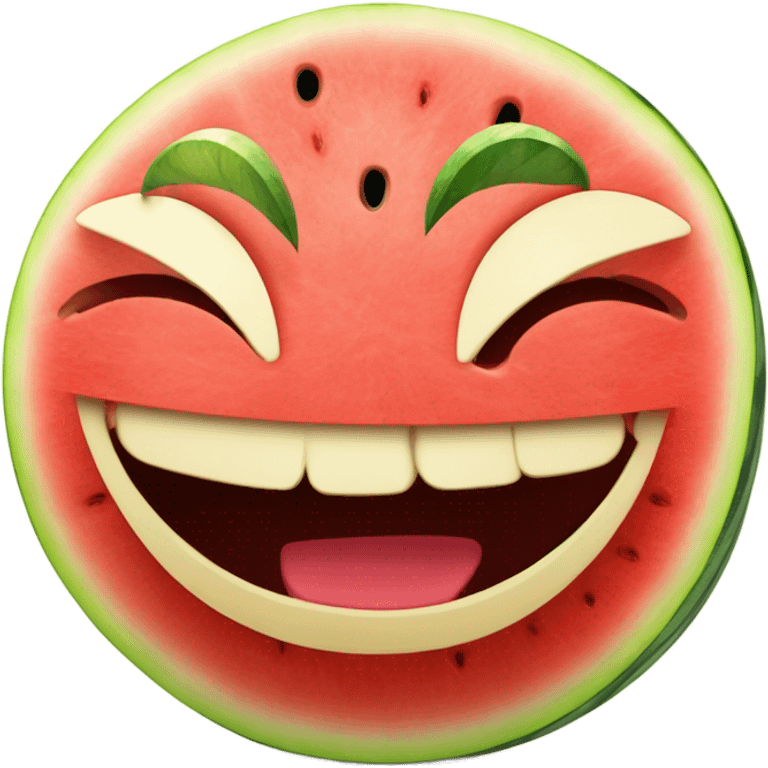 Watermelon smiling emoji