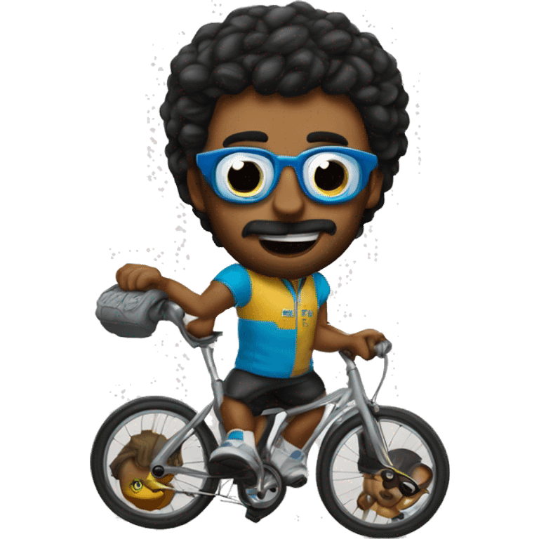 Haz un emoji con una gorrin bros de pantera y unas gafas de ciclista emoji