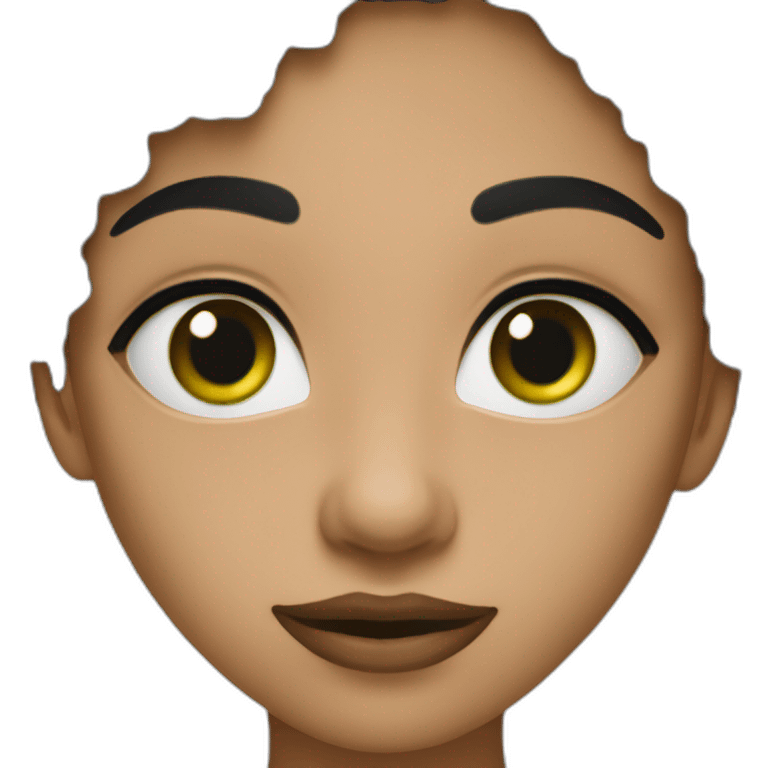 une fille noir qui a les yeux verts qui rigole emoji